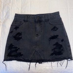 Hollister high waisted black denim skirt